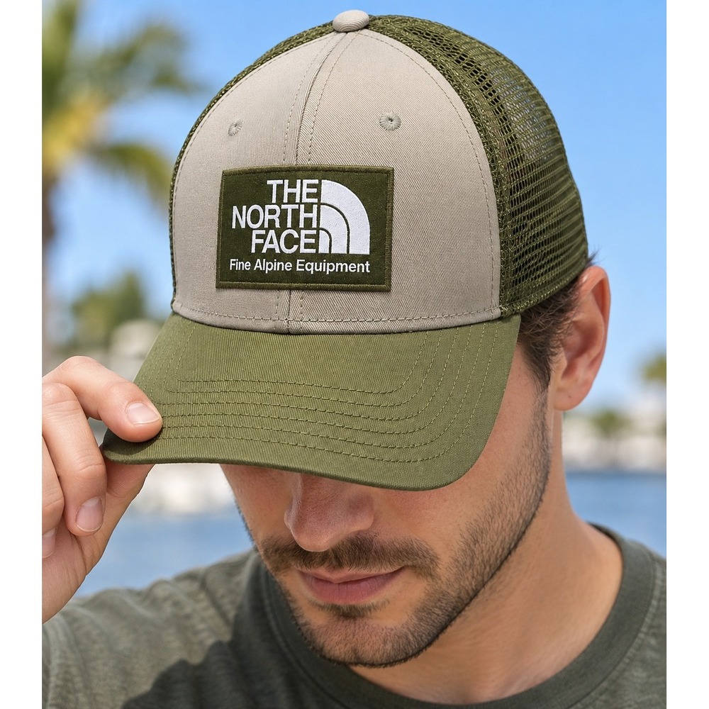 The North Face Fine Alpine Equipment Olive Trucker Hat Snapback Cap OS -3744